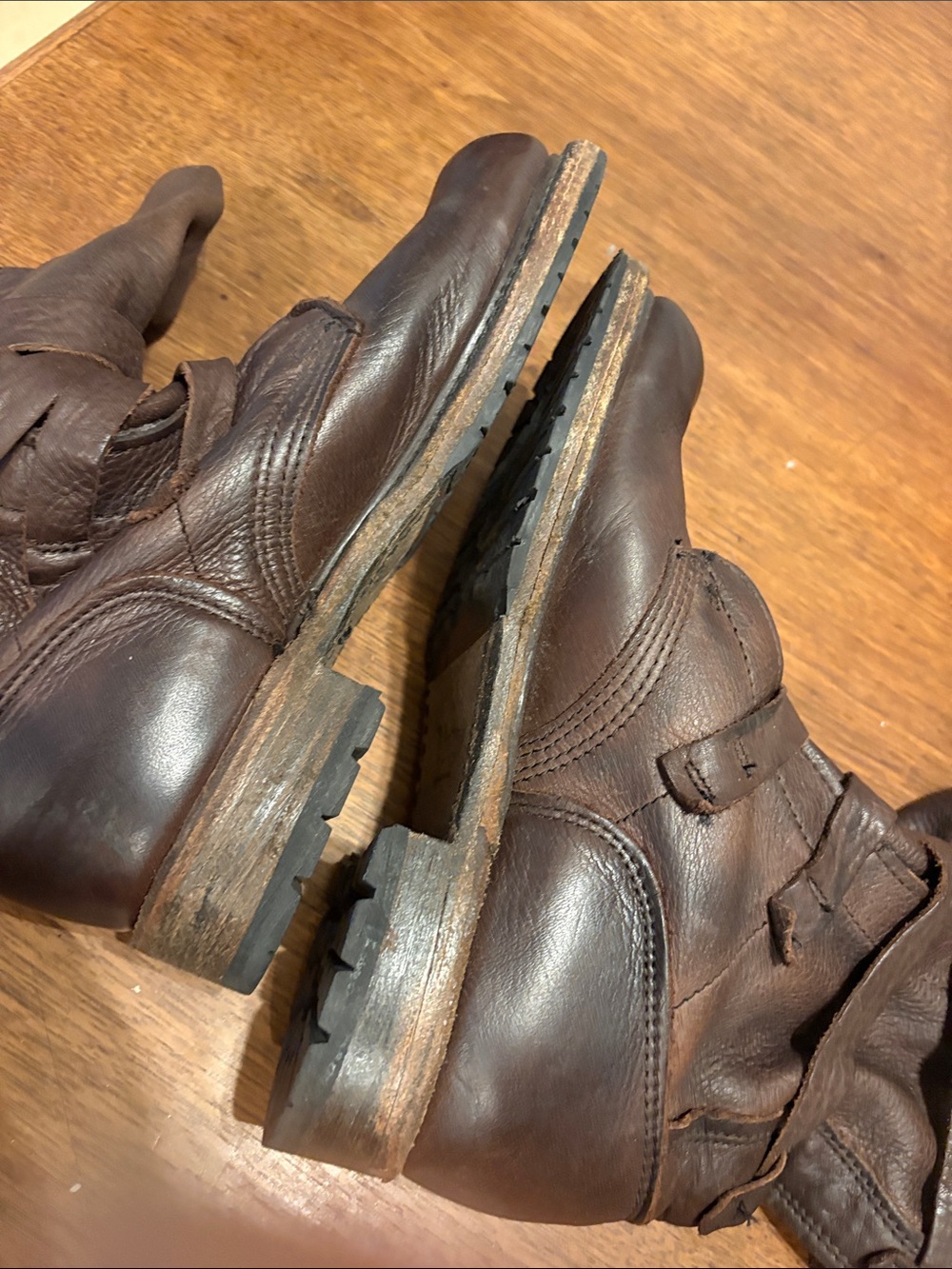Vintage brand USA made Brown Leather Buckle Boots - Picture 5 of 6